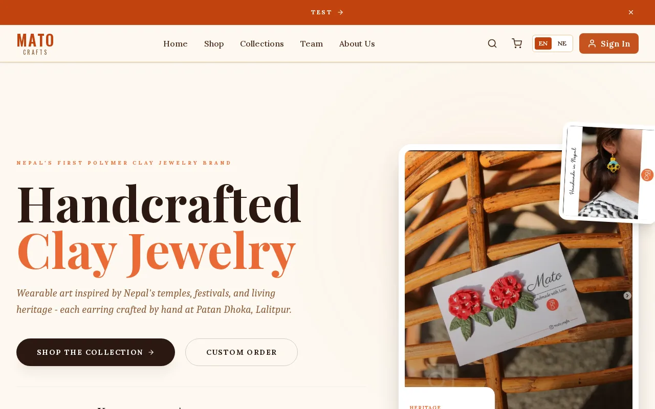 Mato Crafts website