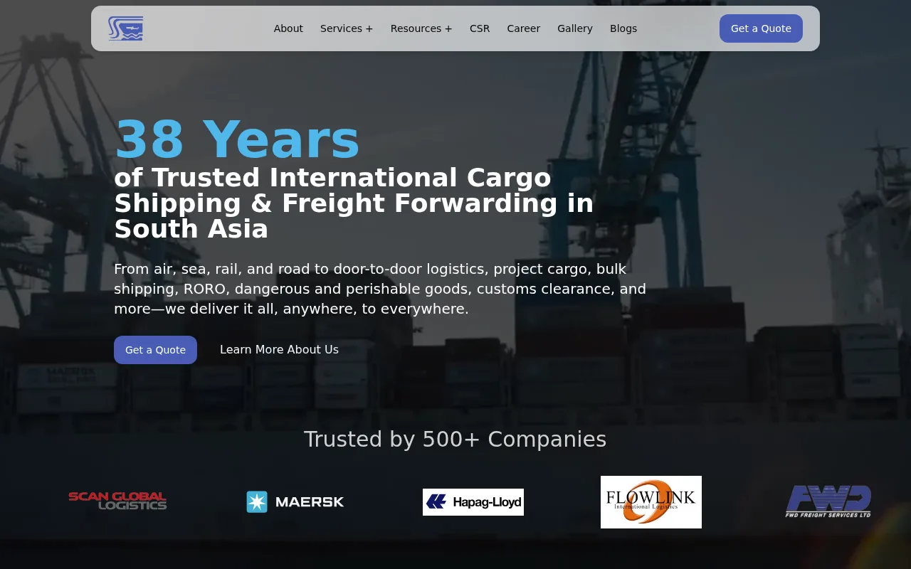 SeaSky Cargo website