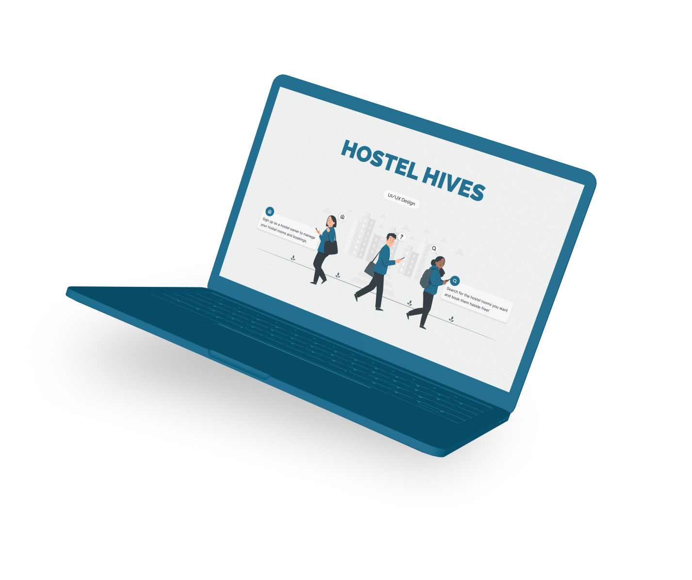 a laptop with Hostel Hives website on screen