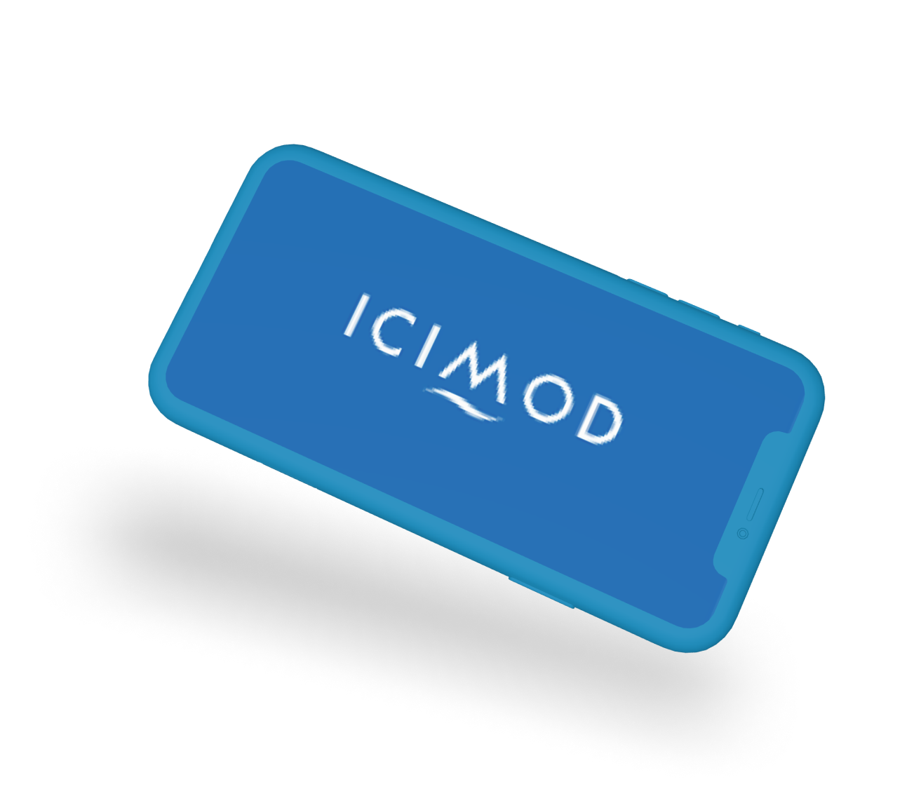 a phone with ICIMOD logo