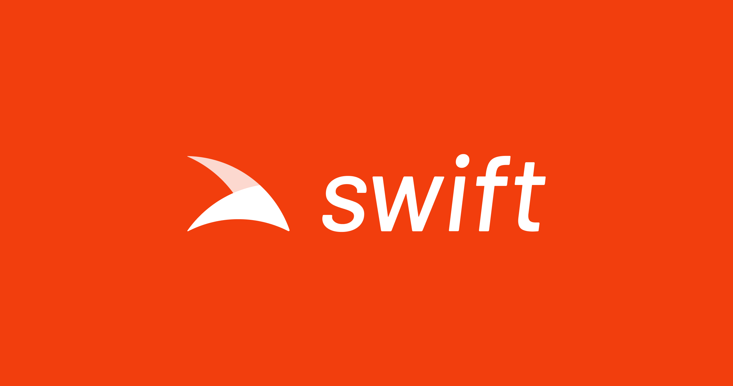 Swift logo on a coquelicot background